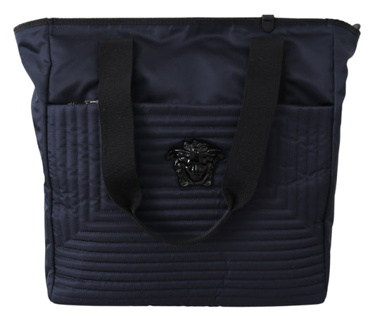 Elegante bolso de mano de nailon azul