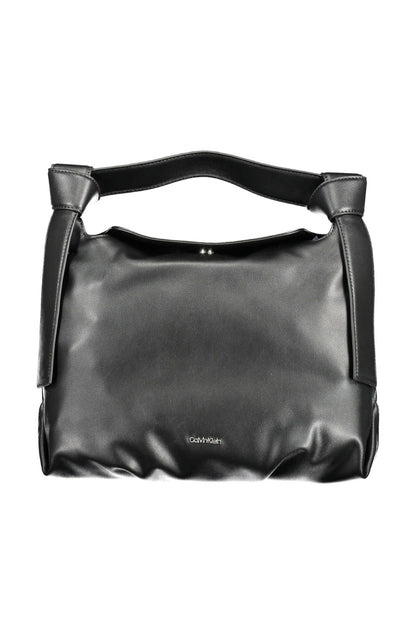 Schwarze Damenhandtasche aus Polyester