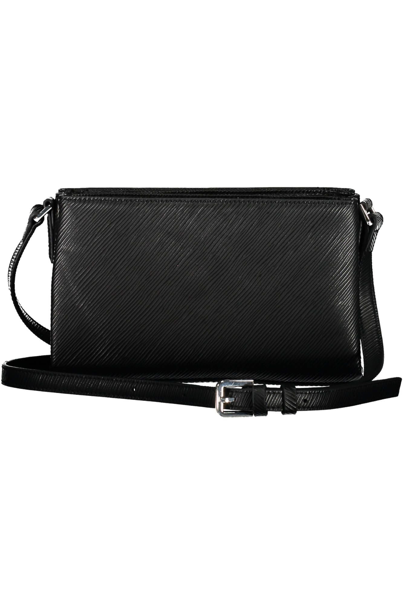 Schwarze Damenhandtasche aus Polyester