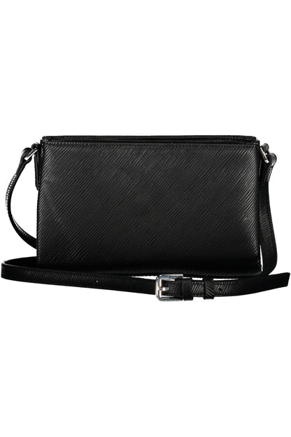 Schwarze Damenhandtasche aus Polyester