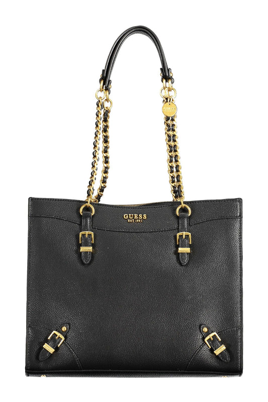 Bolso de mano de mujer de polietileno negro