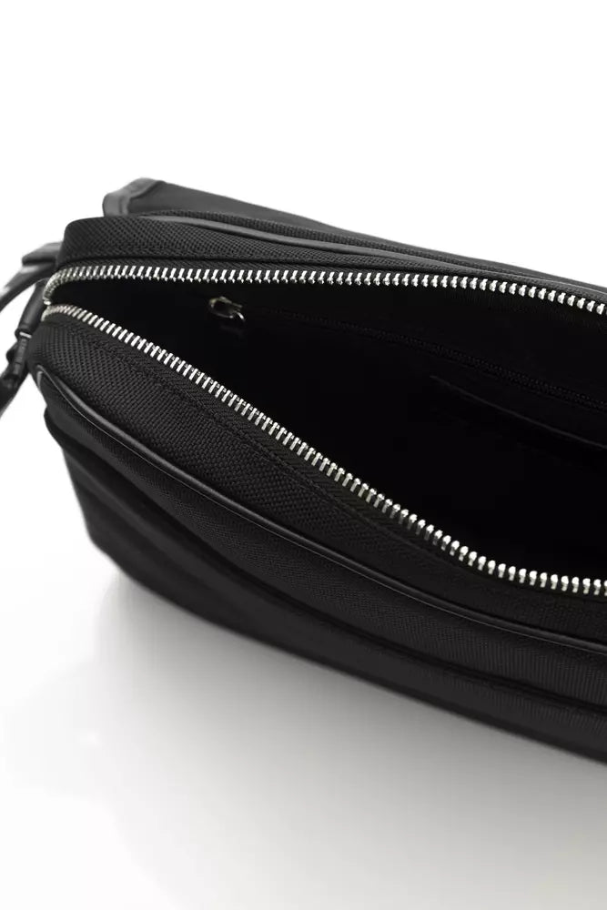 Bolso bandolera de nailon negro para hombre