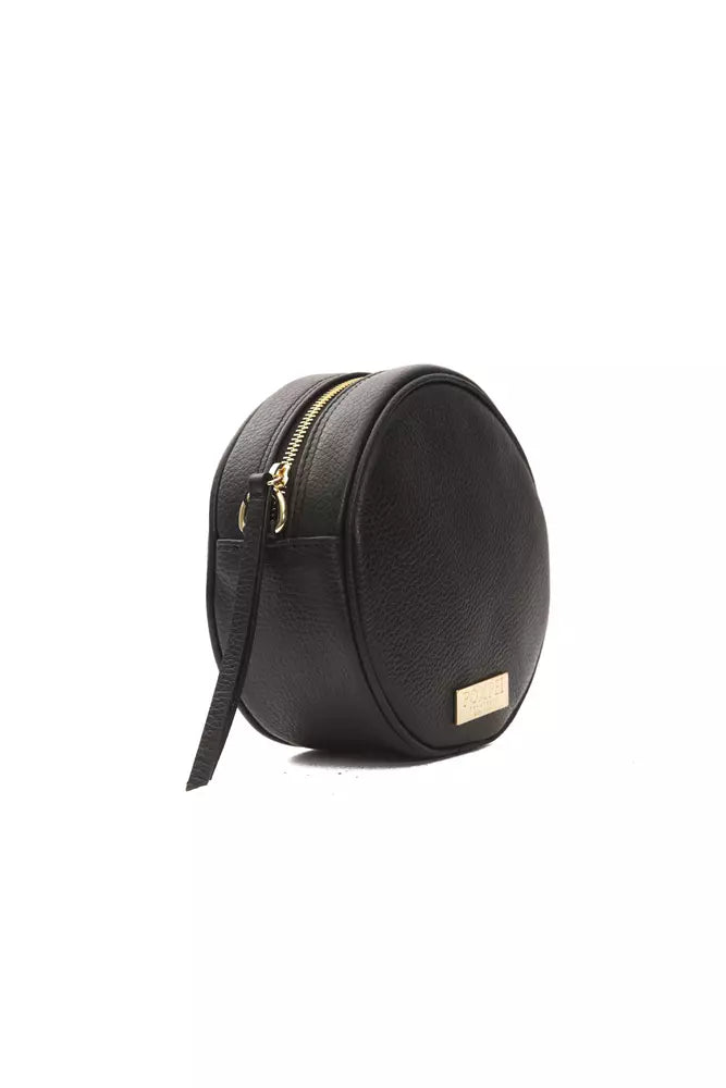 Bolso bandolera de piel negra para mujer