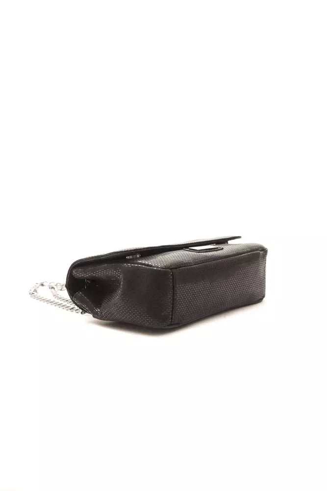 Bolso bandolera de piel negra para mujer