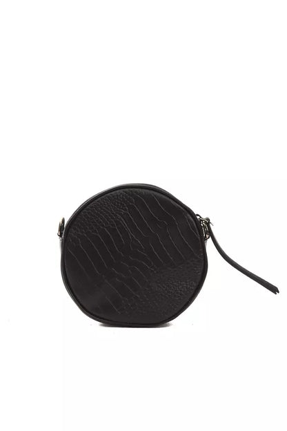 Bolso bandolera de piel negra para mujer