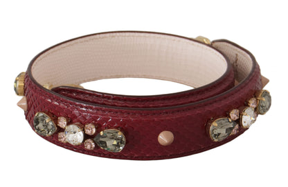 Dolce & Gabbana Elegant Python Leather Bag Strap in Bordeaux