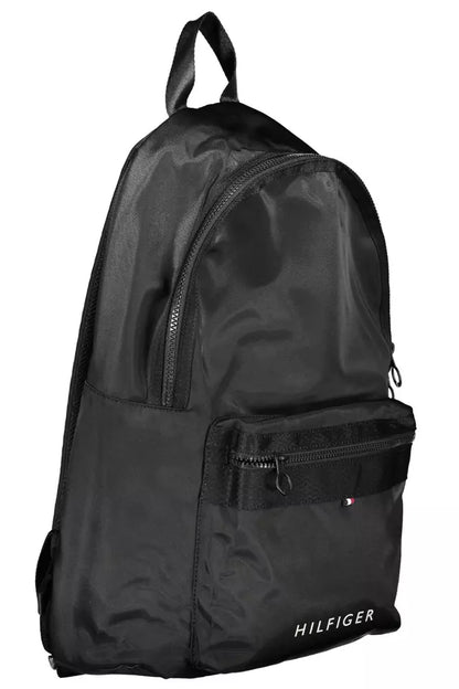 Tommy Hilfiger Black Polyester Men Backpack