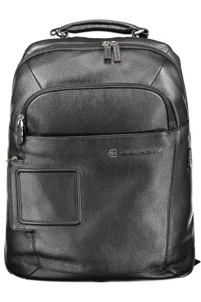 Piquadro Black Leather Men Backpack