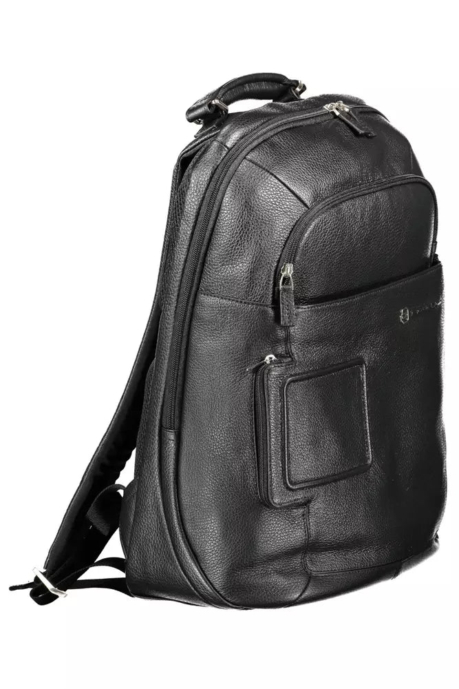 Piquadro Black Leather Men Backpack