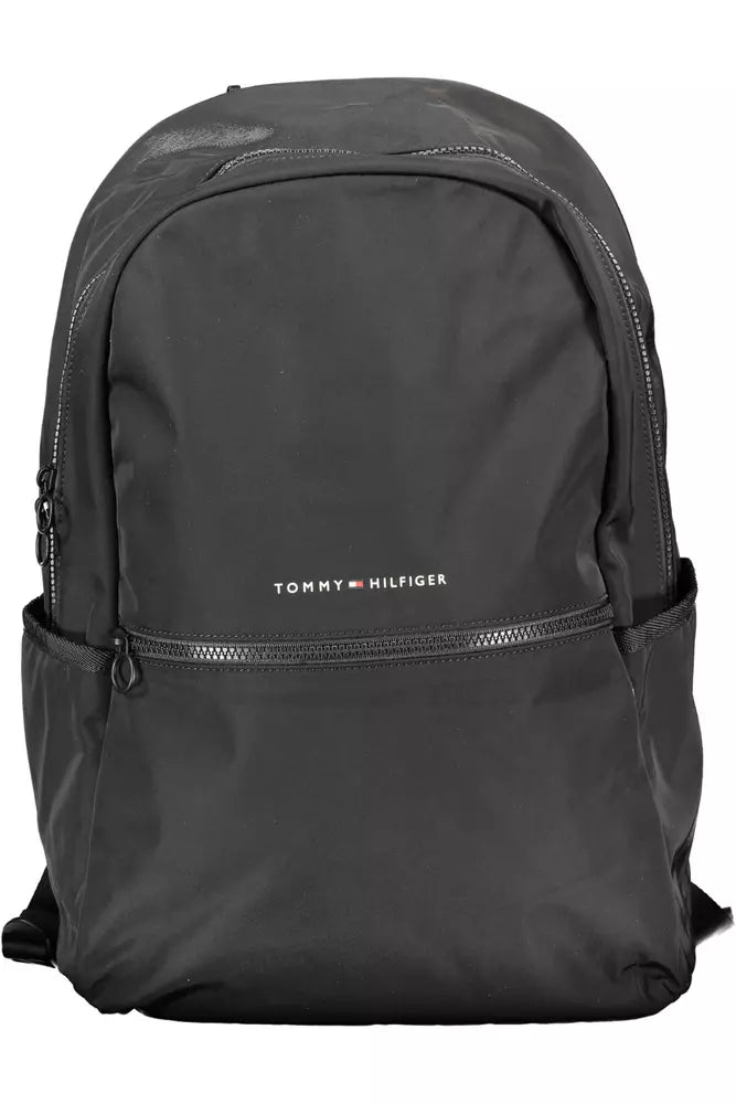 Tommy Hilfiger Black Polyester Men Backpack