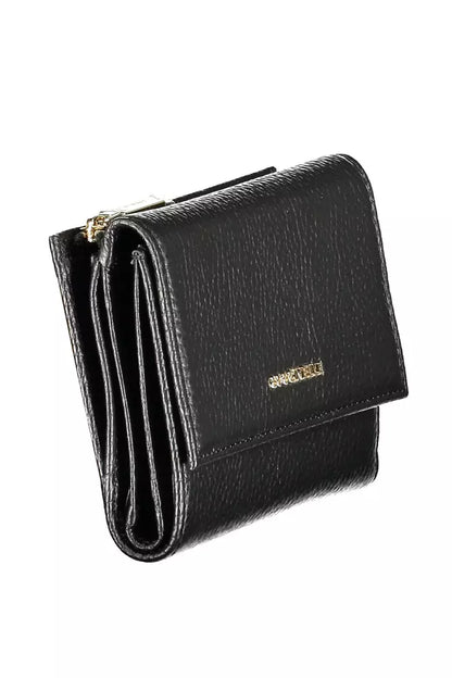 Cartera de piel negra para mujer