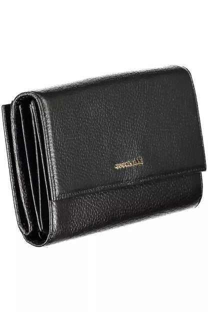 Cartera de piel negra para mujer