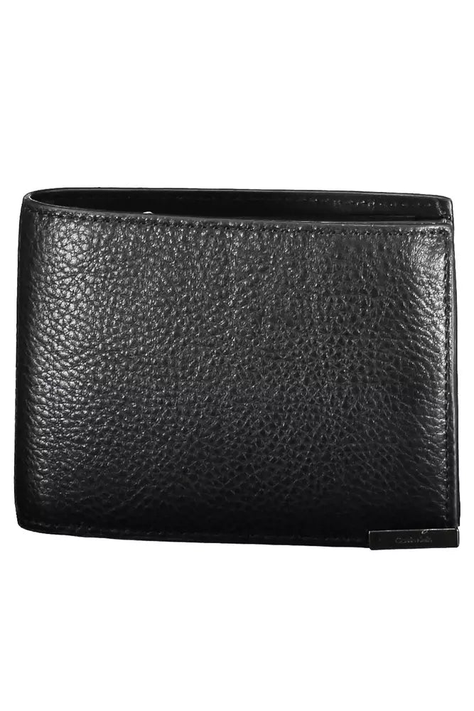 Cartera de cuero negra para hombre