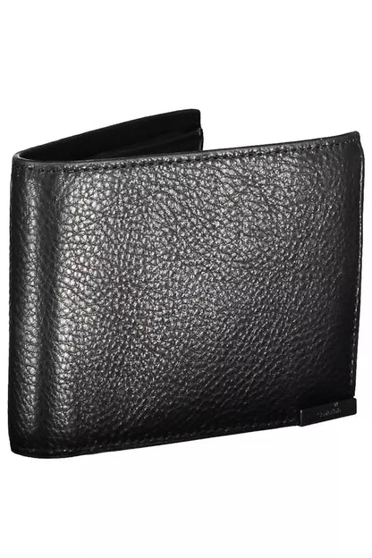 Cartera de cuero negra para hombre