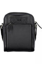 Bolso de hombro de cuero negro para hombre