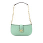 Michael Kors Carmen Small Sea Green Leather Pouchette Shoulder Crossbody Purse