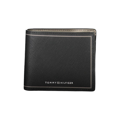 Tommy Hilfiger Elegant Black Leather Bifold Wallet