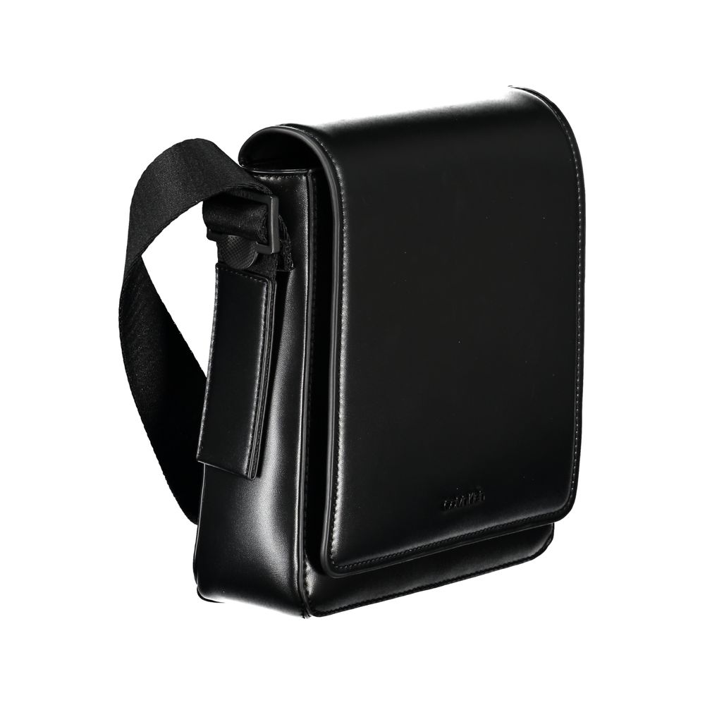 Calvin Klein Sleek Black Shoulder Bag with Logo Detail