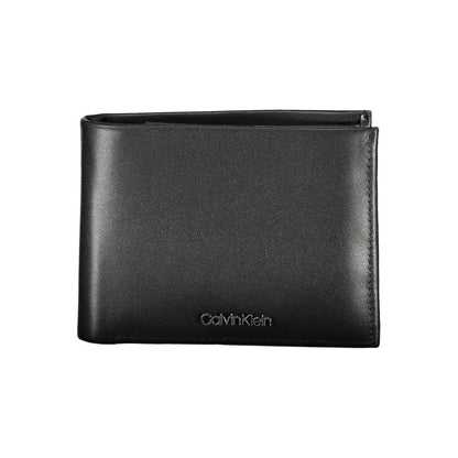 Cartera elegante de cuero negro para hombre