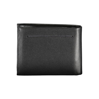 Cartera elegante de cuero negro para hombre