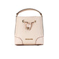 Bolso bandolera tipo cubo Mercer Small Powder Blush Pebble de piel