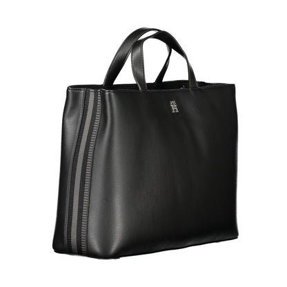 Schwarze Polyester-Handtasche