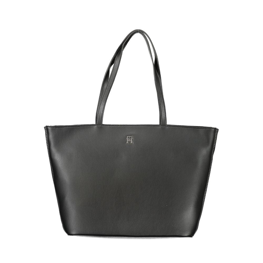 Schwarze Polyester-Handtasche