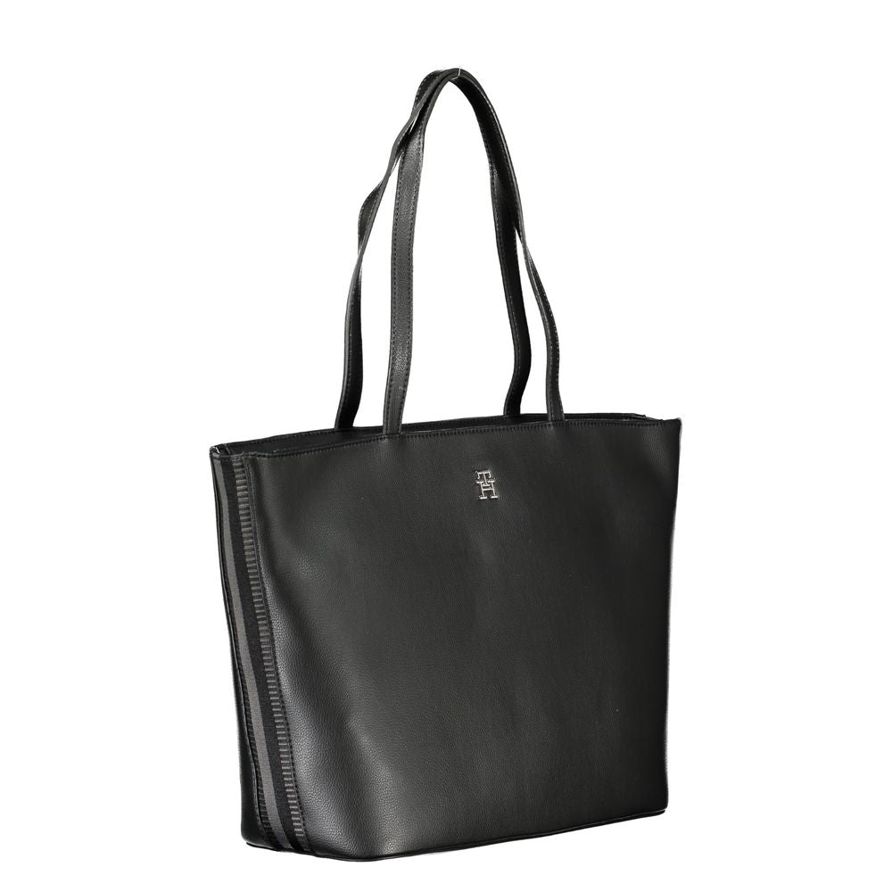 Schwarze Polyester-Handtasche