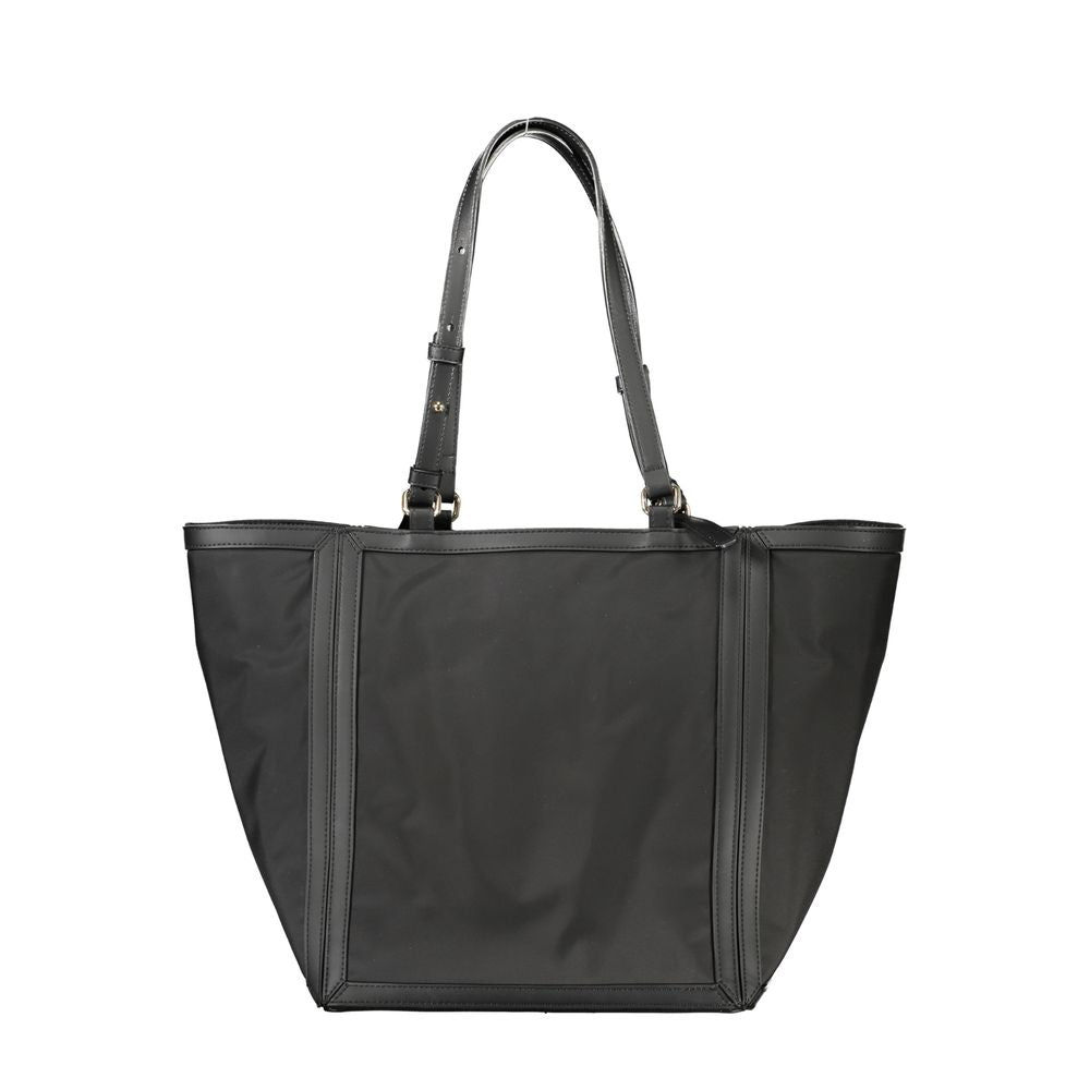 Schwarze Polyester-Handtasche