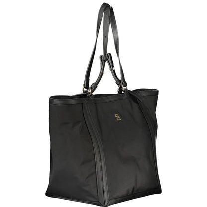 Schwarze Polyester-Handtasche