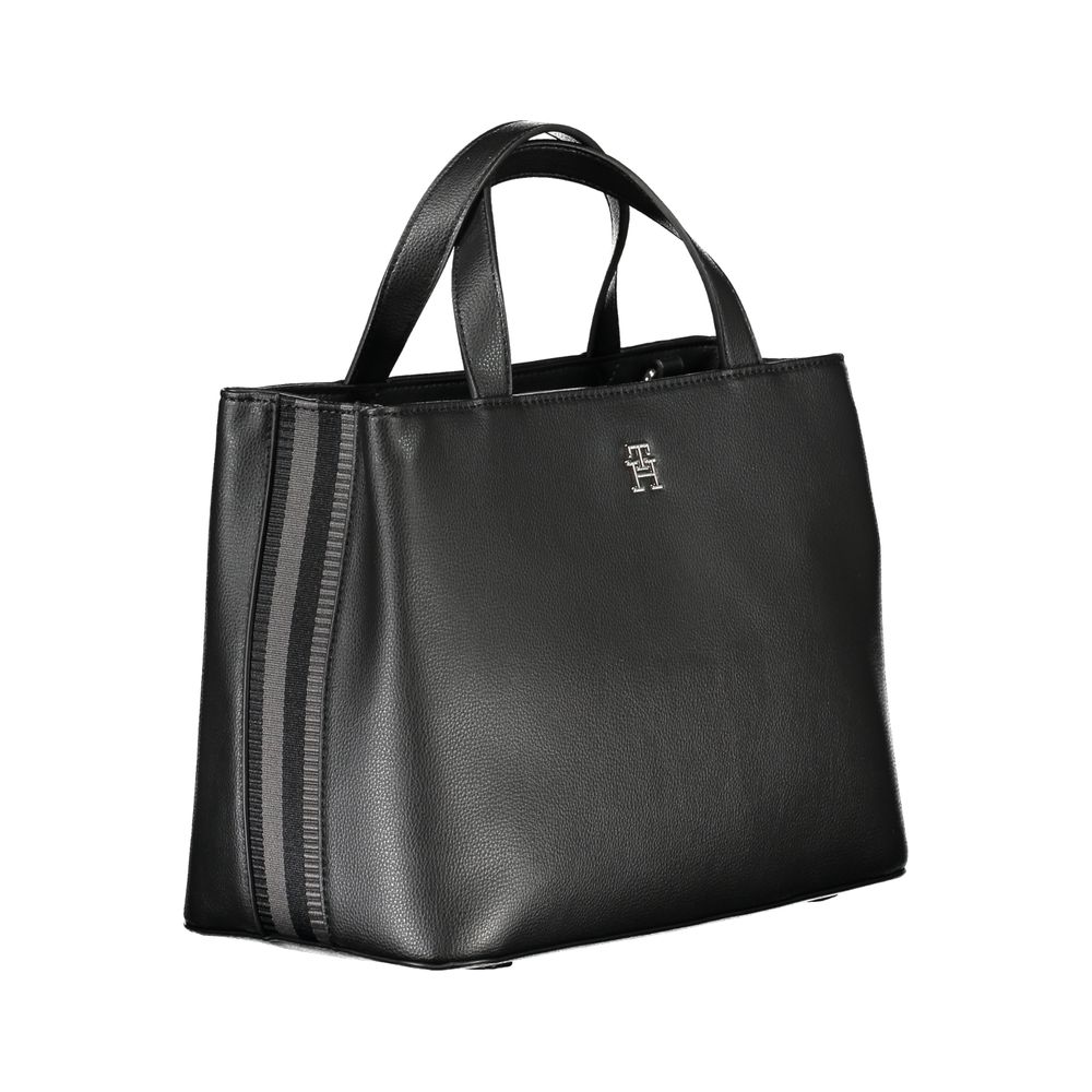 Schwarze Polyester-Handtasche