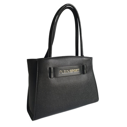 Plein Sport Sleek Black Three-Compartment Tote Bag