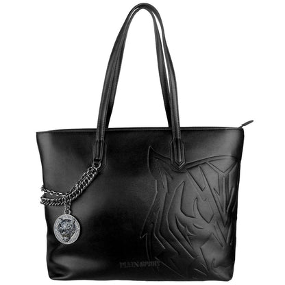 Bolso de hombro para mujer de polietileno negro