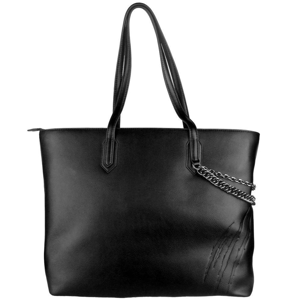 Bolso de hombro para mujer de polietileno negro