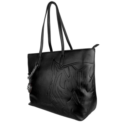 Bolso de hombro para mujer de polietileno negro