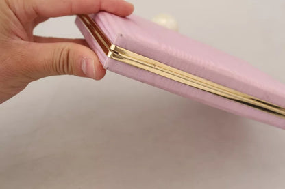 Clutch aus rosa Seide mit Goldrahmen, für Abendveranstaltungen, Partys