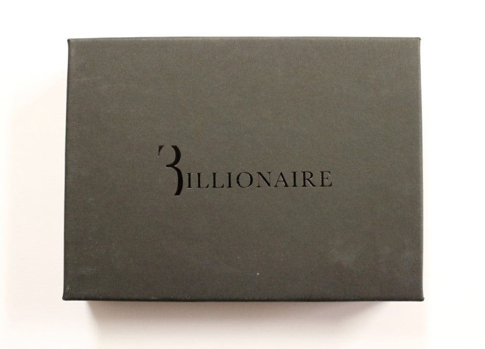 Billionaire Italian Couture Exquisite Black Leather Men's Wallet