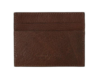 Billionaire Italian Couture Elegant Leather Men's Wallet in Brown