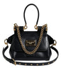 Dolce & Gabbana Black Calfskin Leather SICILY Chain Strap Crossbody Bag