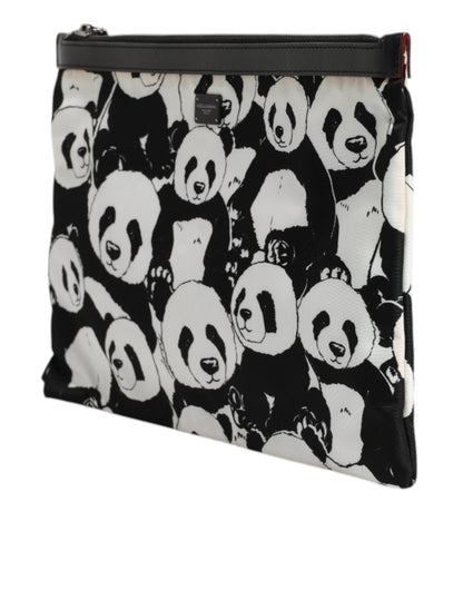 Dolce & Gabbana Black White Panda Pattern Clutch Pouch Bag