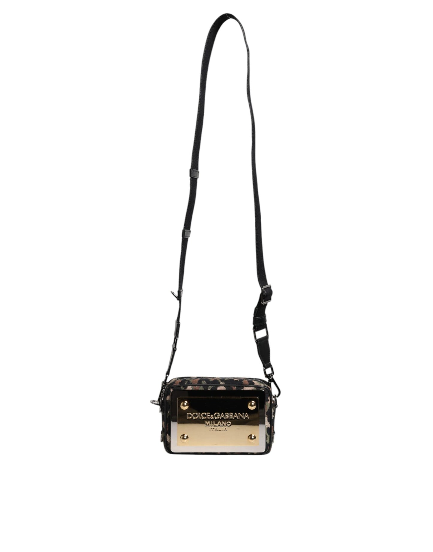 Dolce & Gabbana Multicolor Leopard Jacquard DG Logo Crossbody Bag