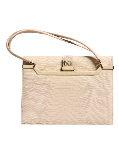 Dolce & Gabbana Beige Leather Ingrid Top Handle Shoulder Bag