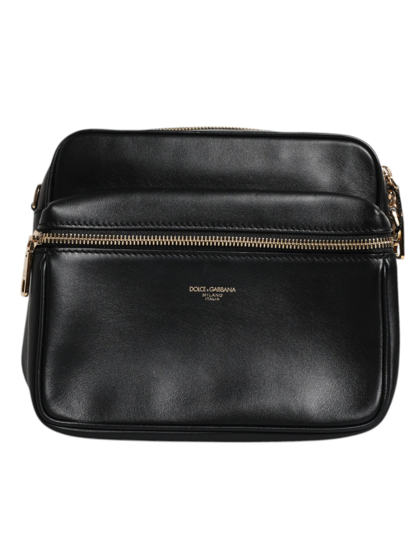 Dolce & Gabbana Black Calfskin Leather Gothic Messenger Bag