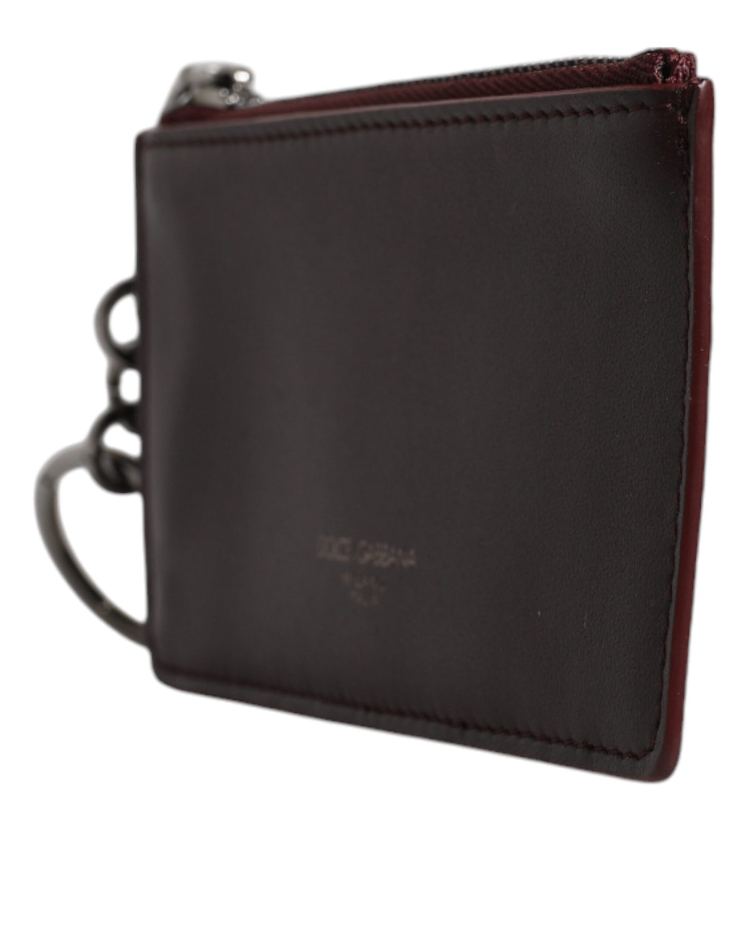 Dolce & Gabbana Brown Calfskin Leather DG Logo Card Holder Wallet