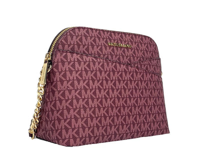 Michael Kors Jet Set Medium X Dome PVC Crossbody Bag Oxblood