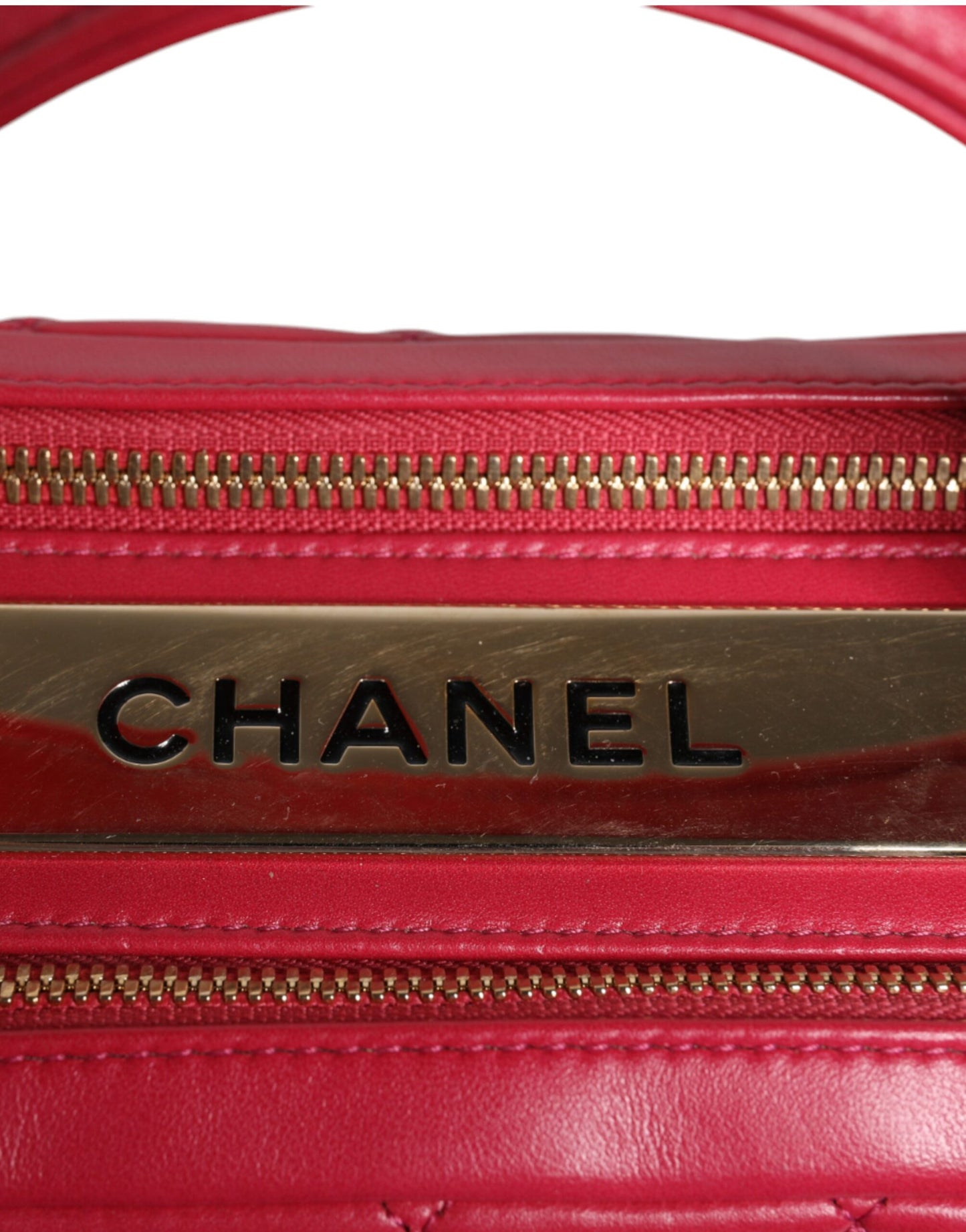 Chanel Pink Seal Matelasse Chain CC Lamb Skin Leather Bag