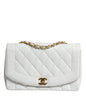 Chanel White Medium Classic DIANA Shoulder Bag Gold Plated Purse