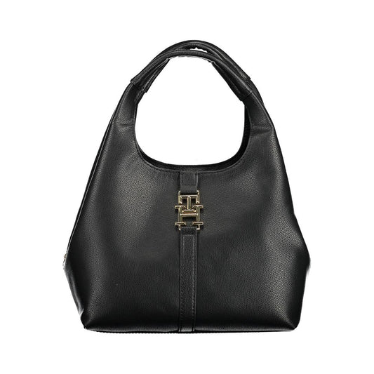 Bolso de mano de mujer de polietileno negro