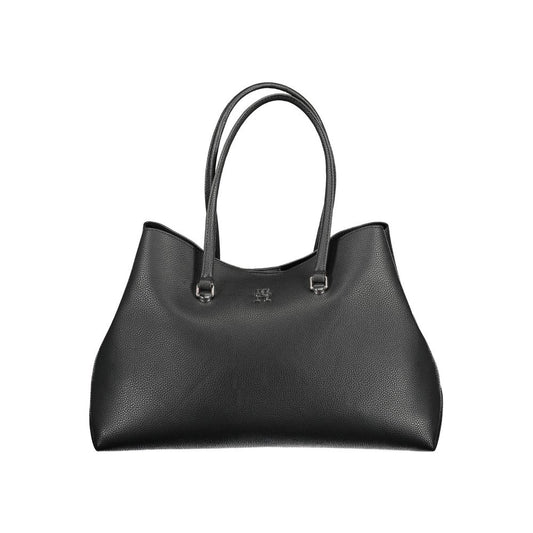 Bolso de mano de mujer de poliéster negro