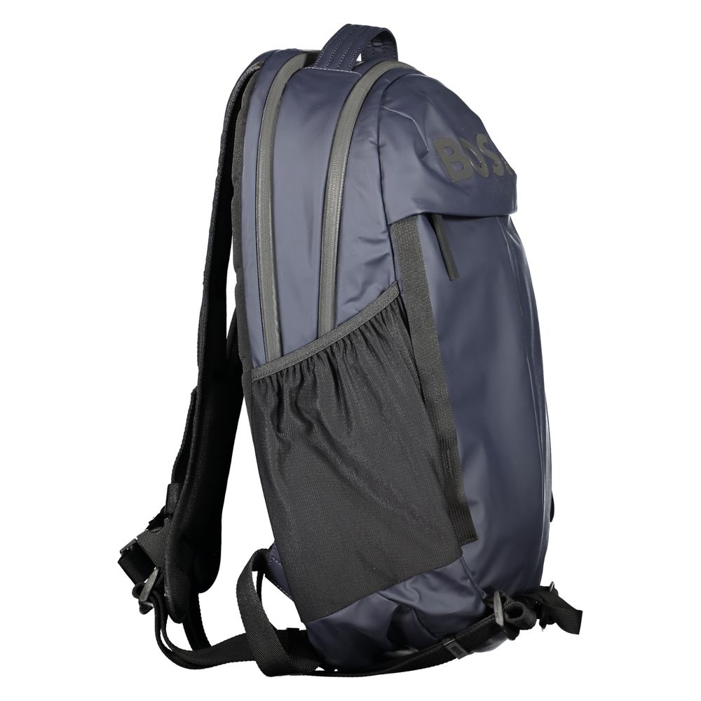 Hugo Boss Blue Polyester Men Backpack